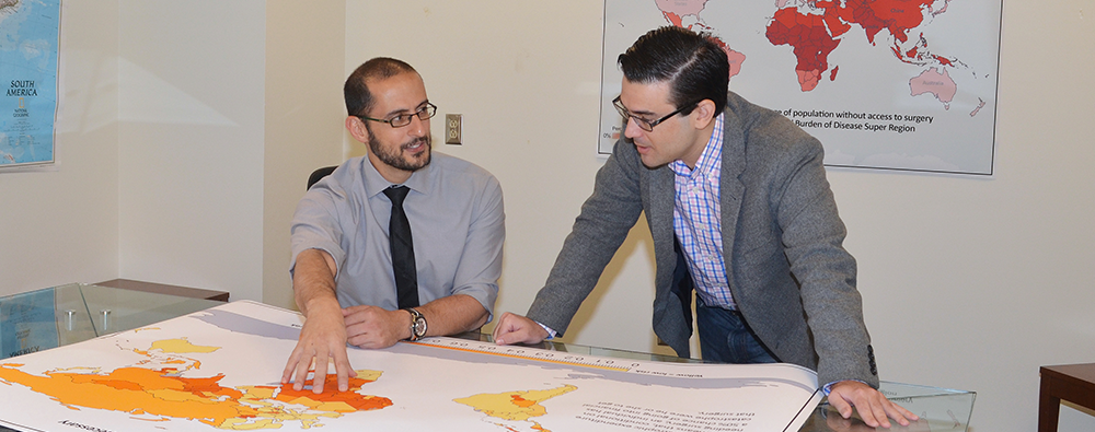 Drs. Shrime and Alkire talking